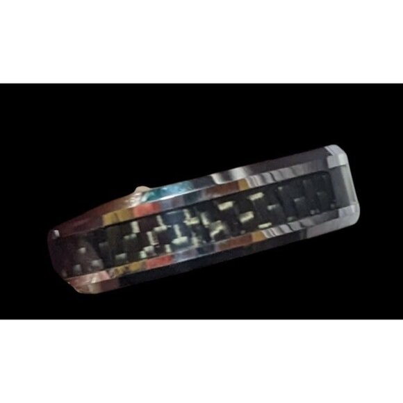 JSFG Tungsten Carbide Fiber Inlay Men's Wedding Ring 6mm Size 9 - Picture 2 of 13